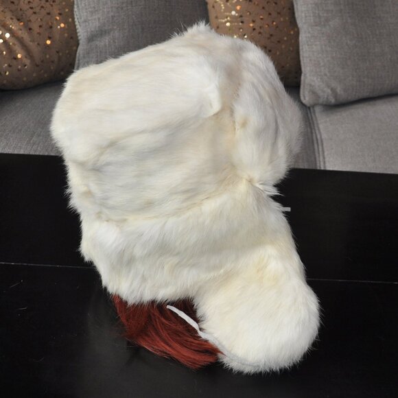 Rabbit Fur Ivory Trapper Hat Ear Flap Après Ski SM Unisex - Picture 8 of 11